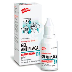 Antiséptico bucal bactericida. La clorhexidina desestabiliza y penetra las membranas de las células bacterianas.