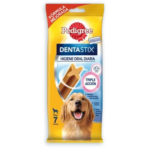 Los snacks dentales para perros PEDIGREE DENTASTIX limpian intensamente los dientes, ayudan a reducir la formación de sarro hasta en un 80%